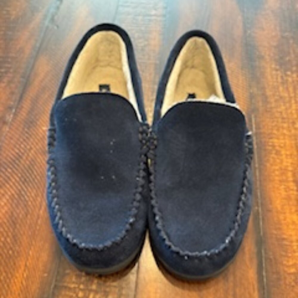 Navy Men's Size 8 Lands' End Slippers